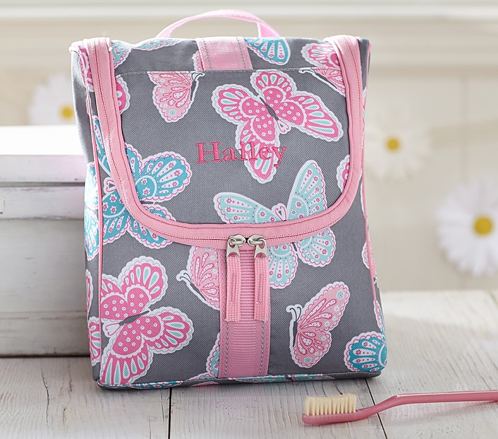 Gray Butterfly Kids Toiletry Bag Pottery Barn Kids