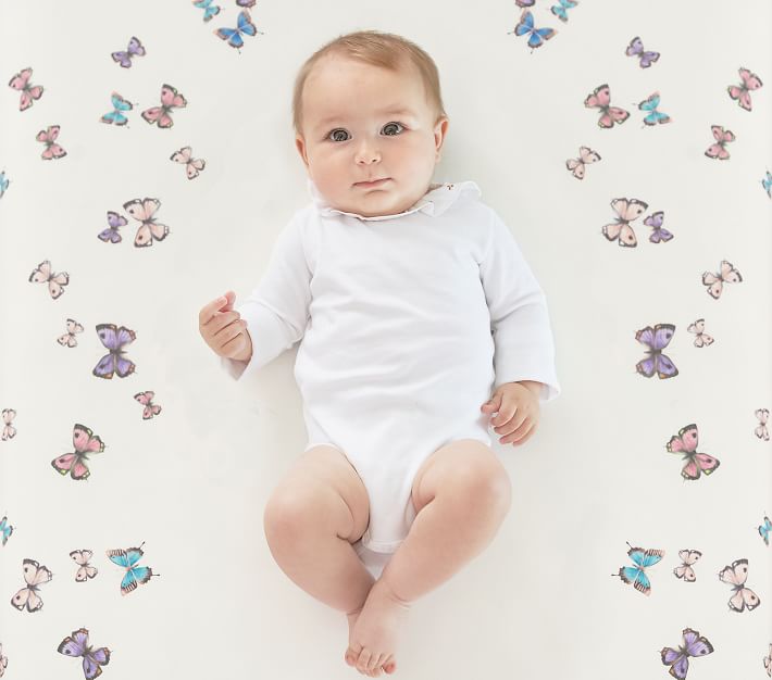 Monique Lhuillier Organic Picture Perfect Butterfly Crib Sheets