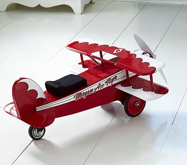 wooden airplane ride on toy