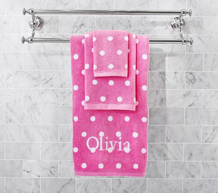 Polka Dot Kids Bath Towel Pottery Barn Kids