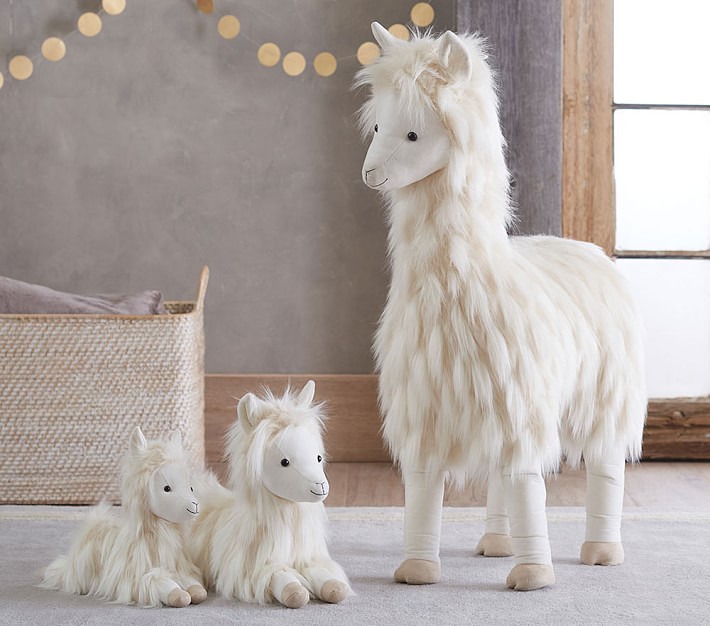 Mama baby llama stuffed animal toy Alpaca plush Handmade rag doll Baby shower 