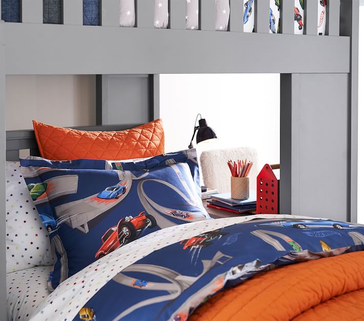 Hot Wheels® Kids' Duvet Cover Pottery Barn Kids