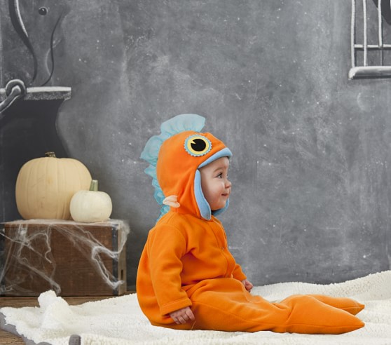 Seuss costume 6-12 months Halloween NWT Pottery Barn Kids Baby Goldfish fish Dr 