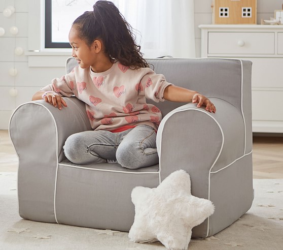 INSERT FOR POTTERY BARN KIDS ANYWHERE CHAIR NEW GREY RUFFLE COVER SMALL 