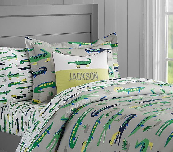 Feelyou Crocodile Duvet Cover Wild Alligator Pattern Bedding Set for Kids Boys Girls Teens Ultra Soft Wildlife Style Comforter Cover Horror Animal Theme Bed Decor Bedclothes 2Pcs Twin Size