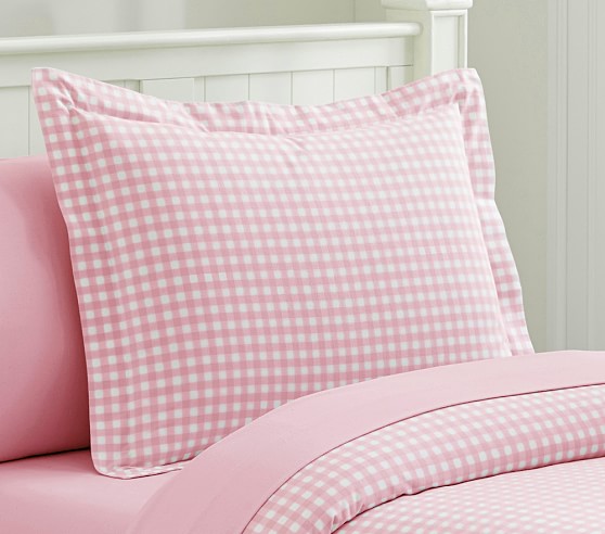 pink buffalo check duvet