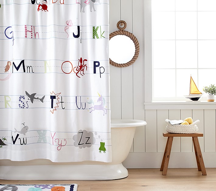 ABC Kids Shower Curtain Pottery Barn Kids