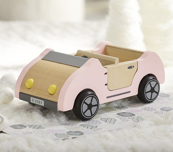 wooden dollhouse car