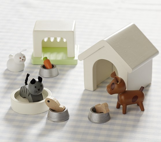 Plastic Dog Pet Sets Food Bones 1:6 Dollhouse Accessories Puppet Toy SP 