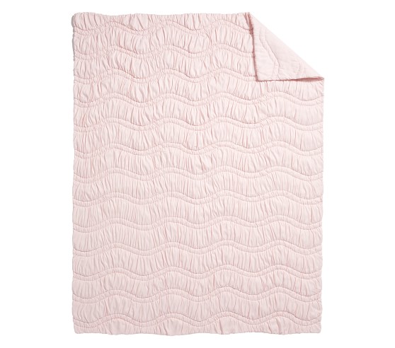 New~Pottery Barn Pearl Microfiber Dream Puff Comforter~Quilt~Blush~TWIN 