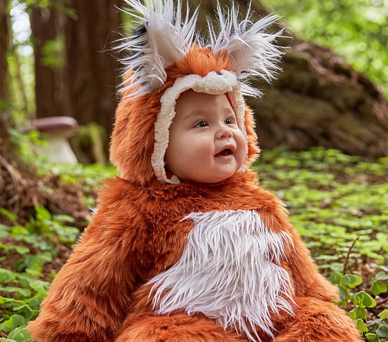 Girls Red Fox Woodland Forest Animal Halloween Costume Dress Headband Child 