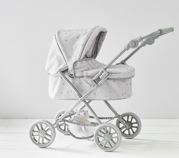 Gray Stars Baby Doll Pram Stroller 