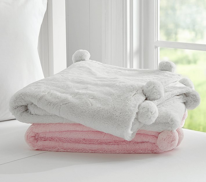 New Pink Throw Blanket Boston Terrier Plush with Gray Pom Pom Trim 50x60 Dogs New Pink Throw Blanket Boston Terrier Plush with Gray Pom Pom Trim 50x60 Dogs