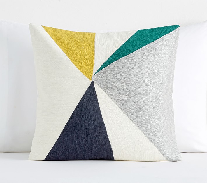 west elm x pbk Geo Crewel Modern Throw Pillow Cover | Pottery Barn Kids