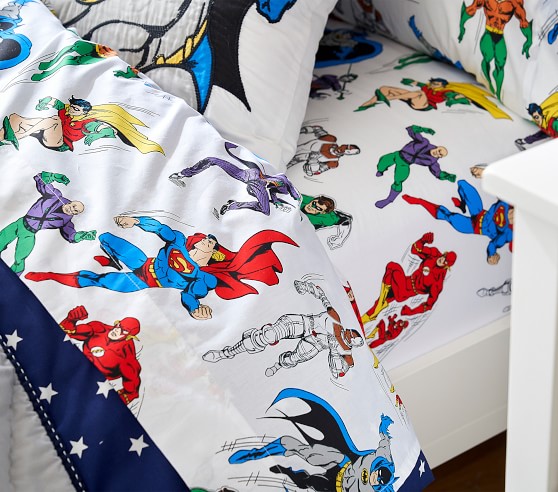 4pc Warner Brothers Justice League Super Heroes Toddler Bedding Comforter Set 