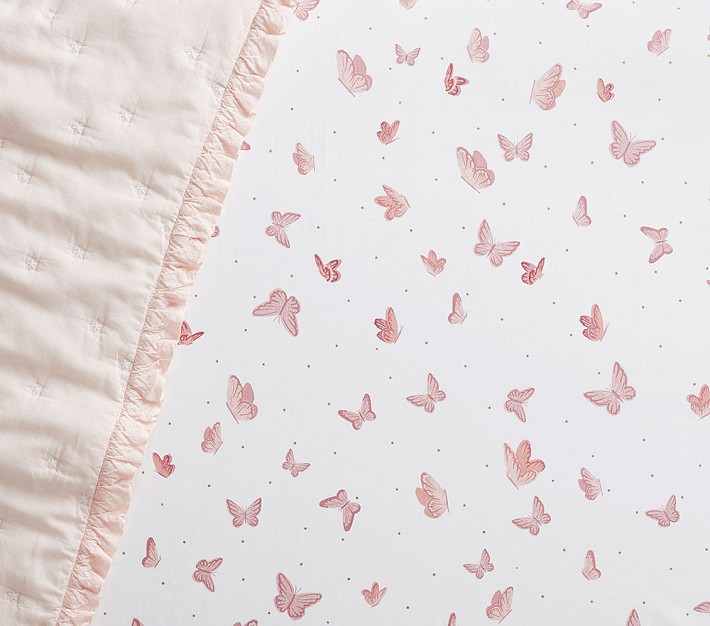 Organic Butterfly Crib Sheets Pottery Barn Kids