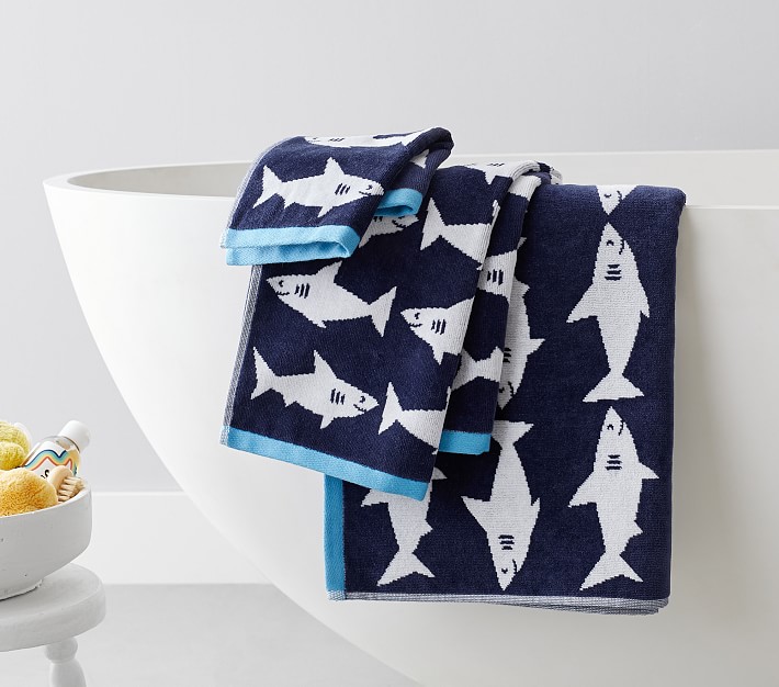Shark Kids Bath Towel Pottery Barn Kids