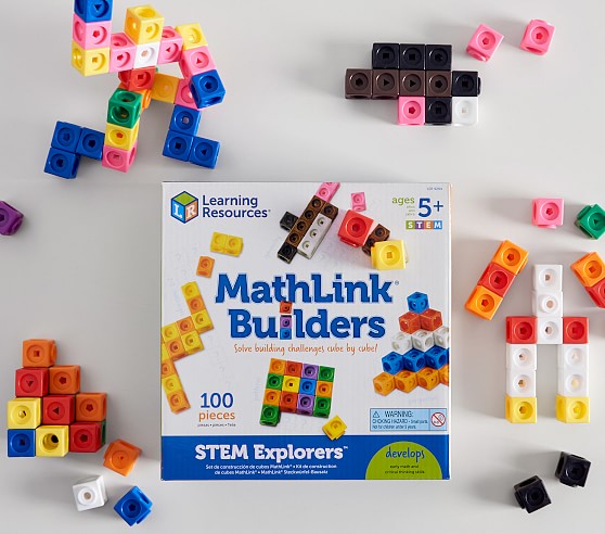 100 Pieces STEM Explorers Math Cubes Early Math Skills Mathlink Builders Durable 