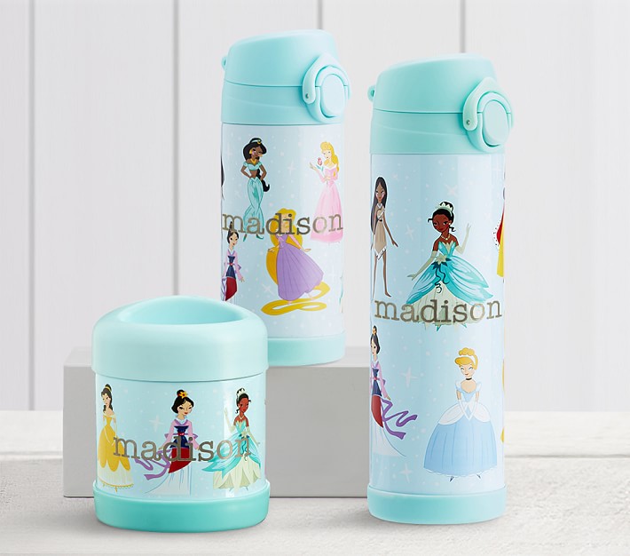 Pottery Barn Kids Mackenzie Insulated Water Bottle Large Aqua Disney Princess 