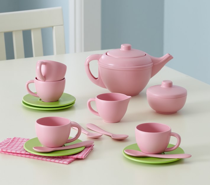 pottery barn green toys tea set