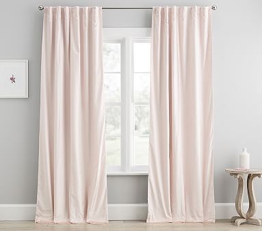 Pottery Barn Kids Lucy Velvet Blackout Panels Curtains 44x63" Two Pink for sale online 