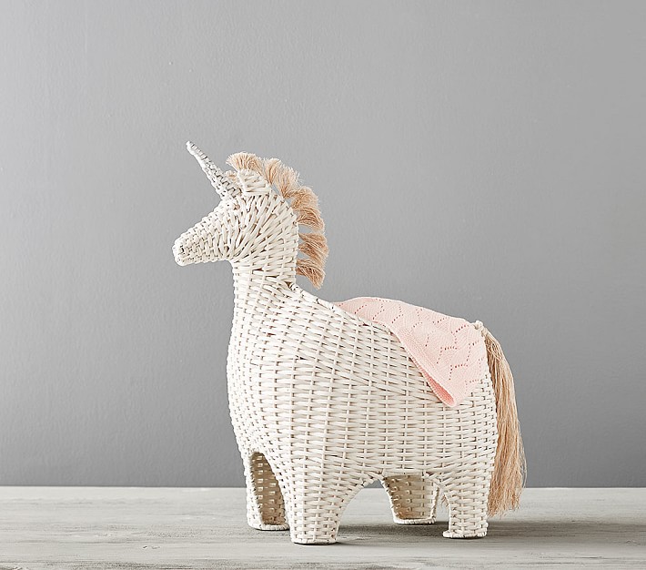 Unicorn Shaped Wicker Storage Kids Storage Pottery Barn Kids