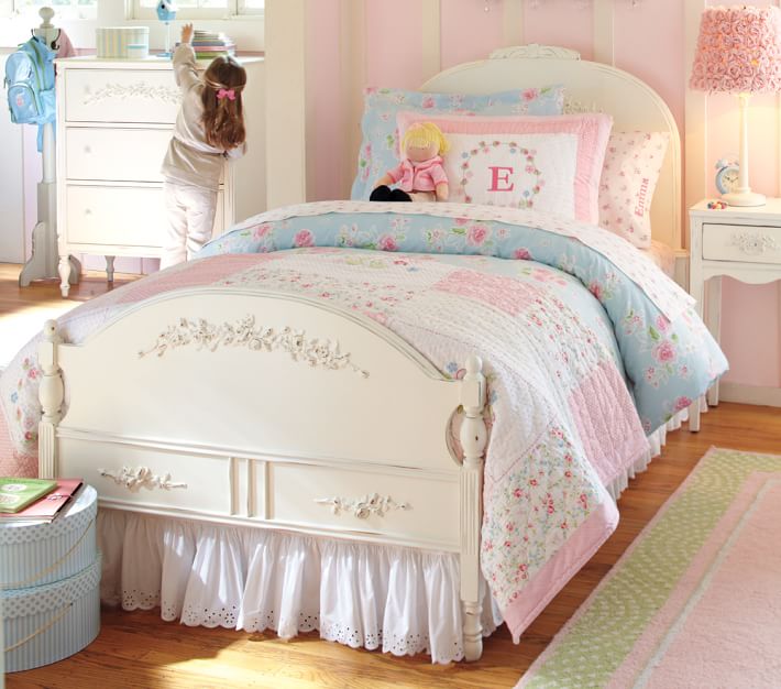 White Eyelet Kids' Bed Skirt Pottery Barn Kids