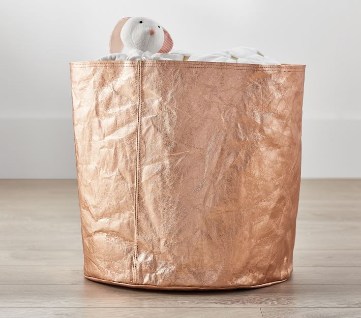 Metallic Tyvek® Rose Gold Modern Kids Storage Pottery Barn Kids
