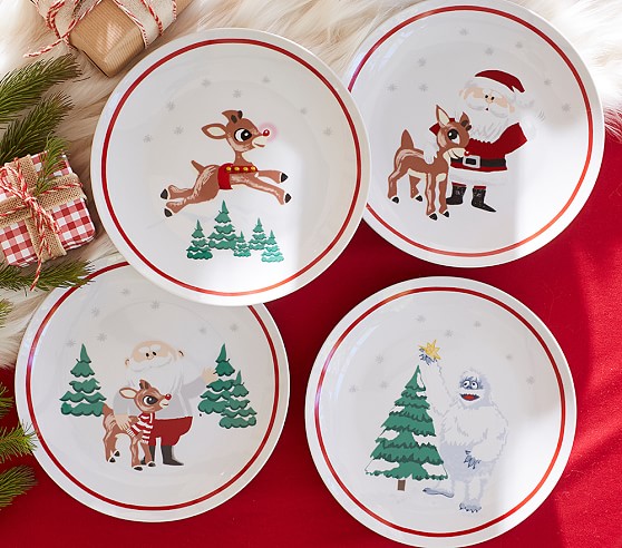 EUC Pottery Barn Kids ~SANTA’S REINDEER~ Rudolph  11” MELAMINE Dinner Plate 