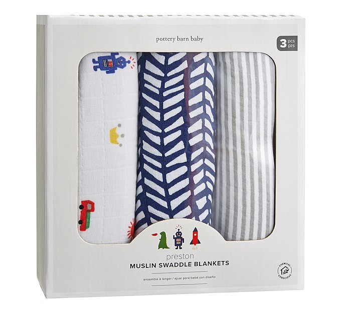 Preston Baby Swaddle Set Of 3 Pottery Barn Kids