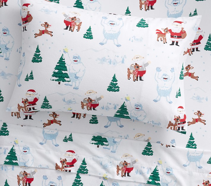 Pottery Barn Bumble Rudolph Reindeer pillow case holiday Santa Christmas ORGANIC 