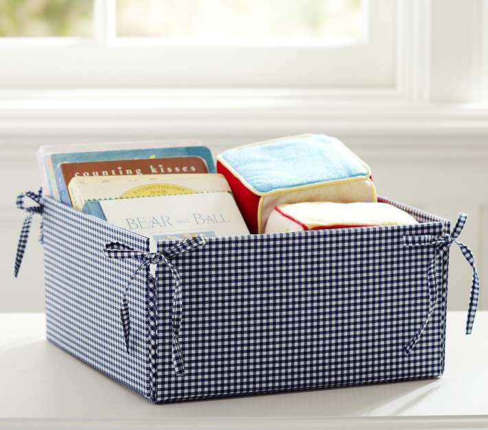Navy Gingham Storage Nursery Storage Pottery Barn Kids