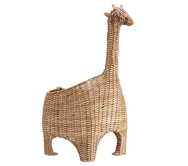 Giraffe Shaped Wicker Basket natural