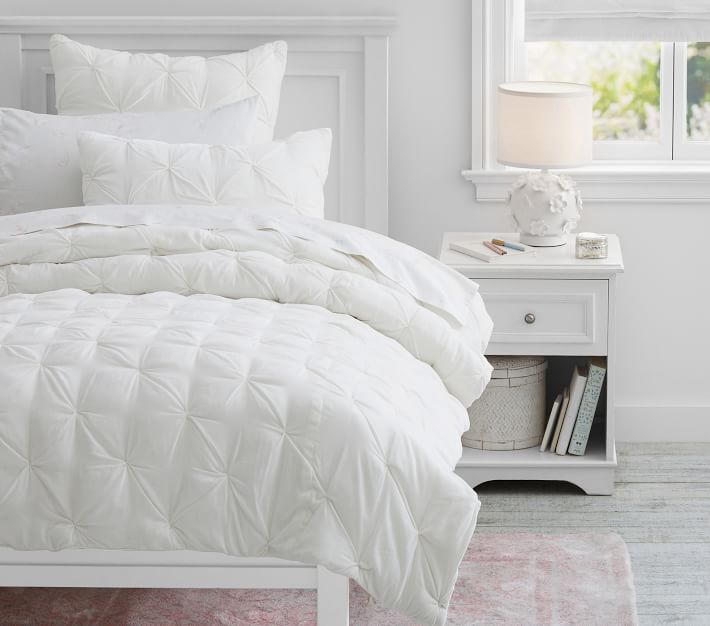 Monique Lhuillier Velvet Pintuck Kids' Comforter Set | Pottery Barn Kids