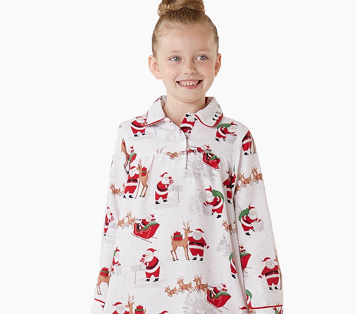 Heritage Santa Girls' Flannel Nightgown | Pottery Barn Kids