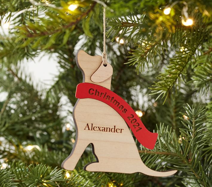 Personalized Wooden Dog And Cat Christmas Ornaments Pottery Barn Kids