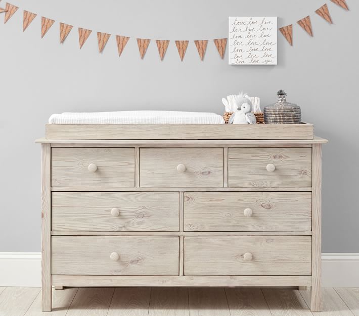 Kendall Extra Wide Nursery Changing Table Dresser & Topper Pottery