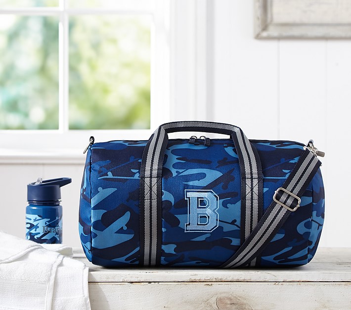 Mackenzie Blue Camo Kids Gym Bag Pottery Barn Kids