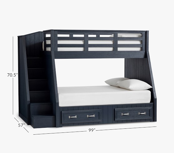 Belden Twin Over Full Stair Loft Bed, Double Full Loft Bed