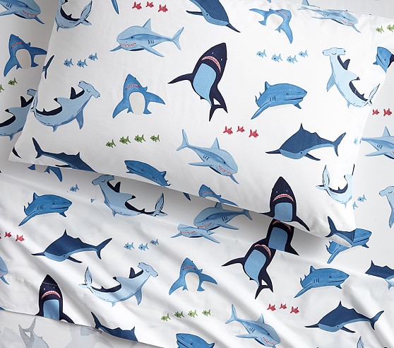 POTTERY BARN KIDS Shark Standard Pillowcase New NWT 