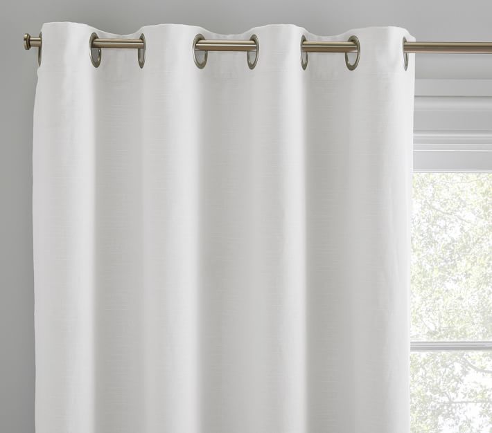 Evelyn Linen Grommet Blackout Curtain Panel | Pottery Barn Kids