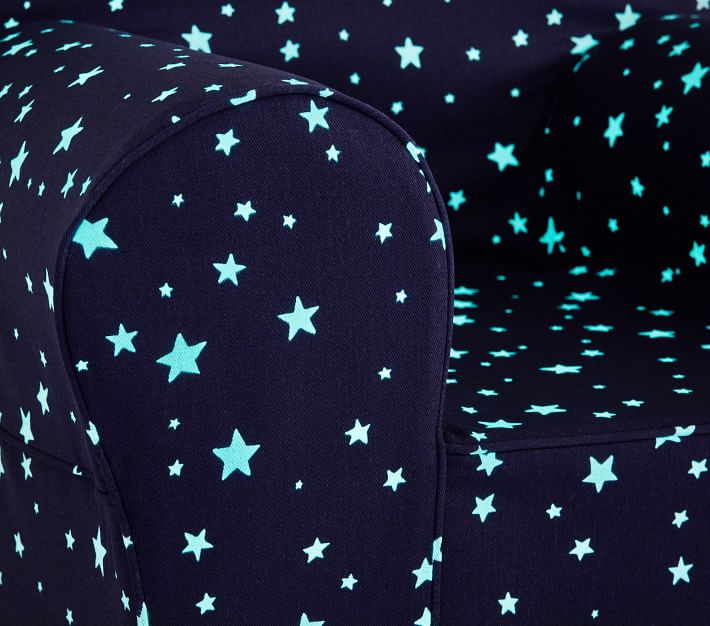Navy Scattered Stars Glow-in-the-Dark Anywhere Chair® | Pottery Barn Kids