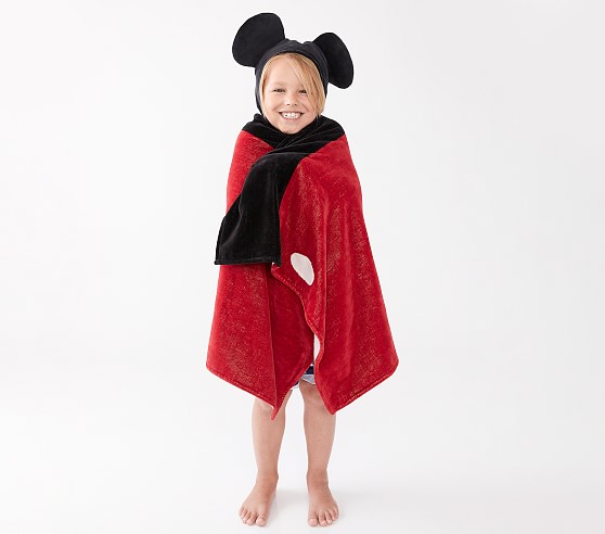 Disney Mickey Mouse Toddler Hooded Bath Towel Wrap 100% Cotton Size 21in x 51in 