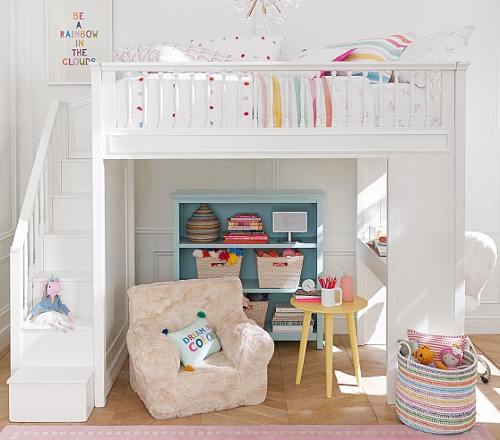 Fillmore Stair Loft Bed For Kids, Twin Loft Bed With Desk And Storage Pottery Barn