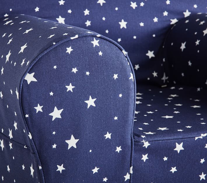 Navy Scattered Stars Glow-in-the-Dark Anywhere Chair® | Pottery Barn Kids