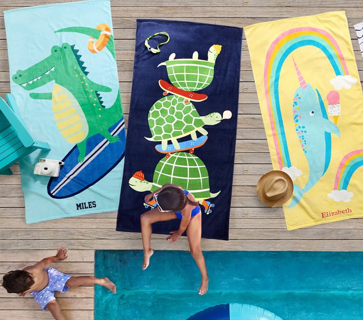 Surfing Alligator Kids Beach Towel Pottery Barn Kids