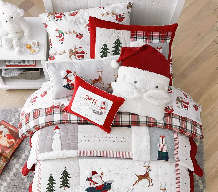 Organic Heritage Santa Kids' Sheet Set | Pottery Barn Kids