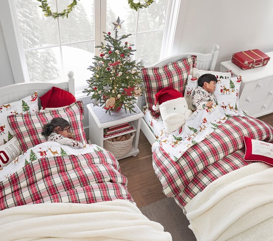 Pottery Barn KIDS ORGANIC FLANNEL SNOWMAN DUVET COVER-FULL/QUEEN SIZE-NWT 