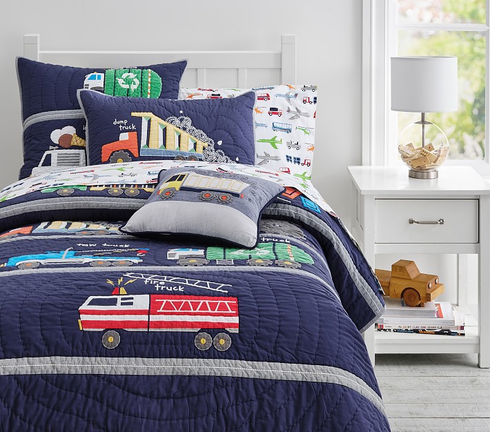 Busy Trucks Quilt & Shams | Pottery Barn Kids