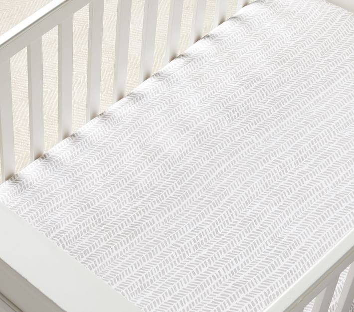 Sateen Chevron Crib Sheets Pottery Barn Kids